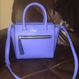 Kate spade light blue satchel with crossbody strap